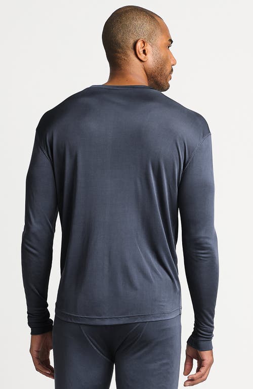 Shop Lands' End Silk Long Underwear Crew Neck In Shale