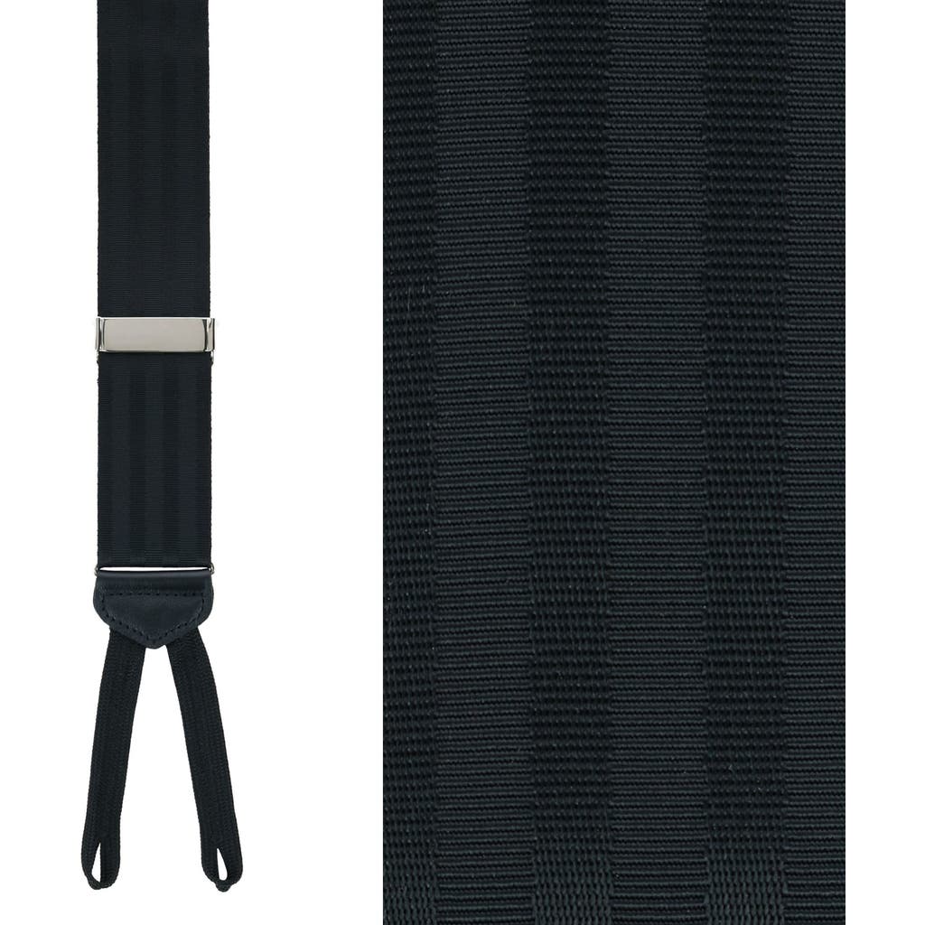 Trafalgar Astaire Grosgrain Suspenders In Black With Black Stripe