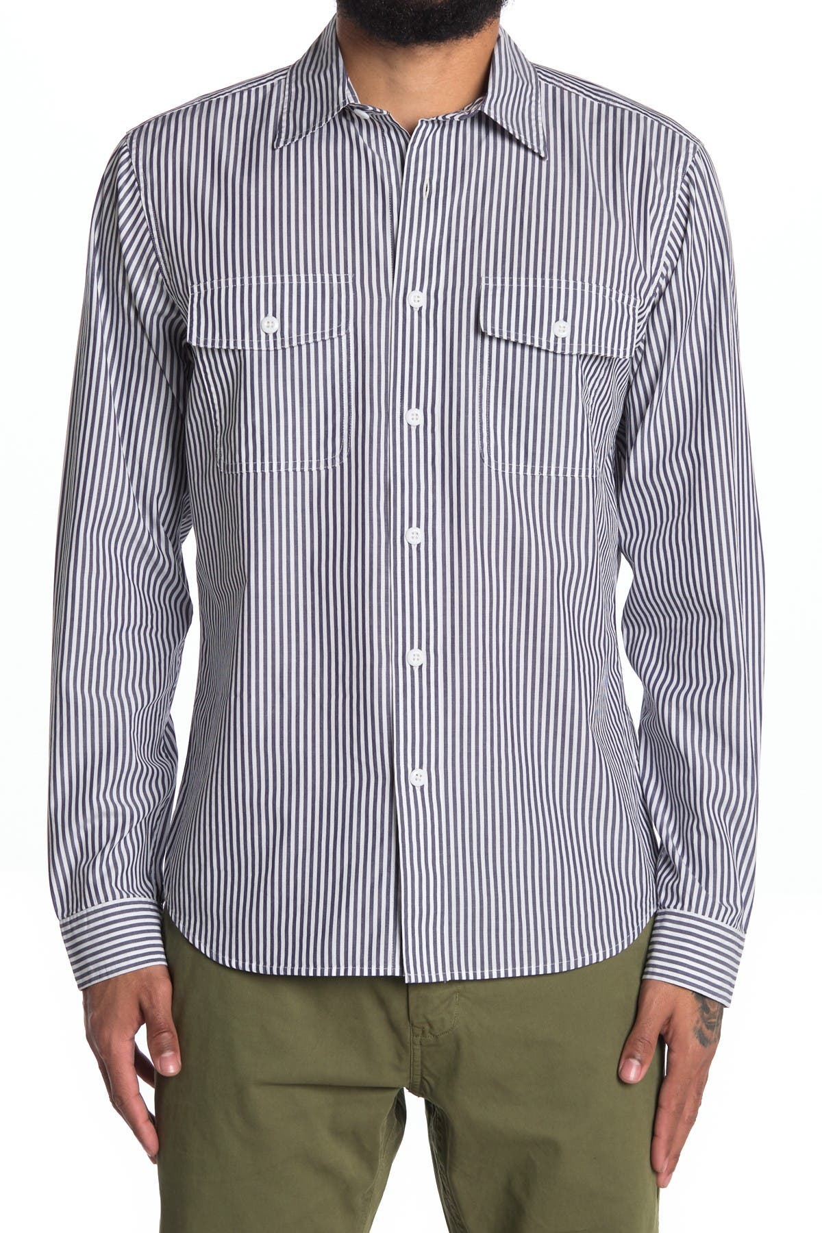 Alex Mill Field Stripe Print Regular Fit Shirt In Open Blue6