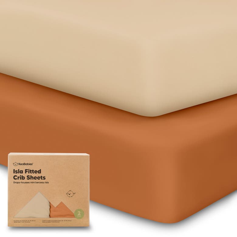 Shop Keababies Isla Fitted Crib Sheets In Rust