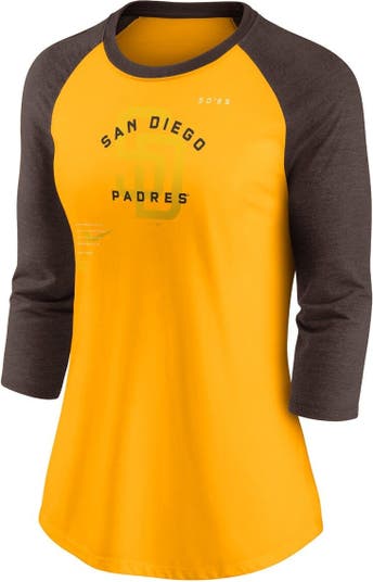 Nike Women's Orange, Black San Francisco Giants Next Up Tri-Blend Raglan  3/4-Sleeve T-shirt