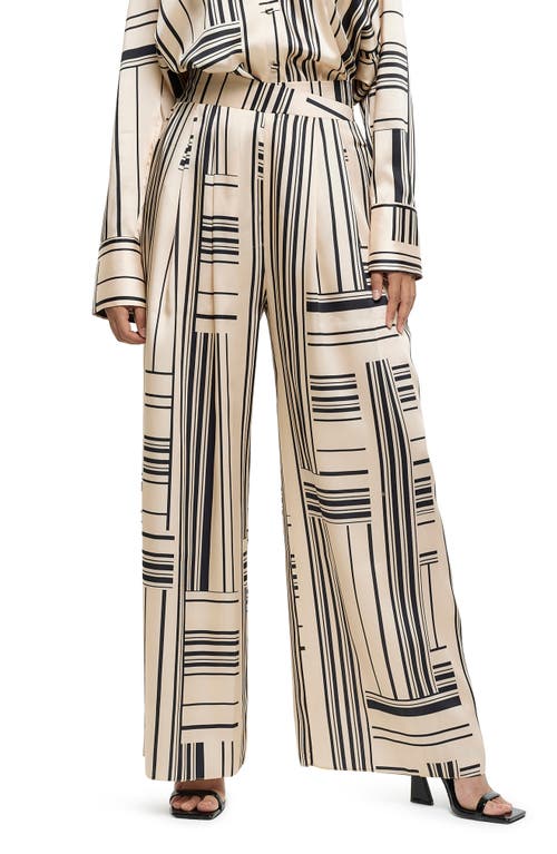River Island Stripe Palazzo Pants in Cream at Nordstrom, Size 6