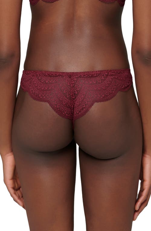 Shop Simone Perele Karma Lace Tanga In Spinel Red