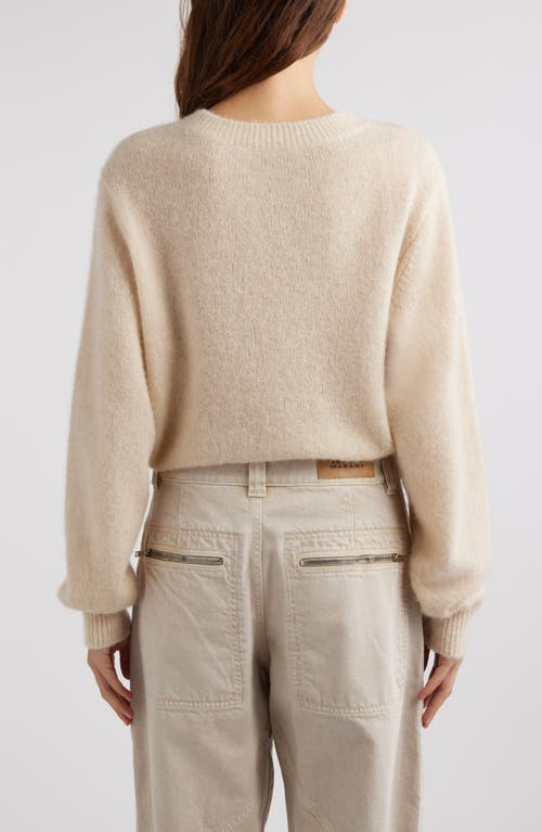 Shop Isabel Marant Lusia Silk, Baby Alpaca & Cashmere Crewneck Sweater In Beige