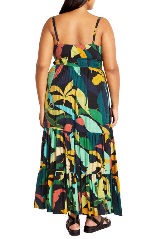 Shop City Chic Harlow Print Sleeveless Maxi Dress In Barbados