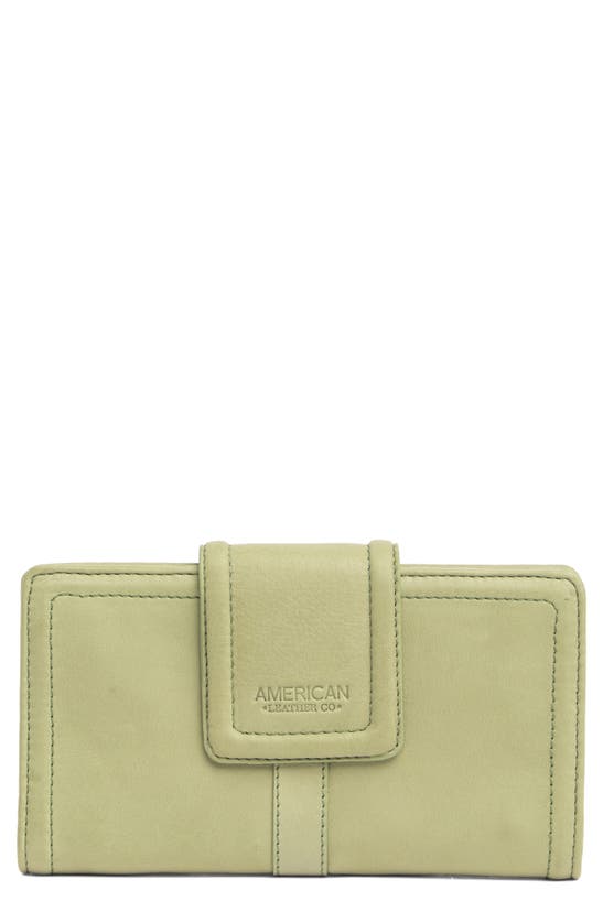American Leather Co. Lucas Slim Leather Wallet In Pottery Green