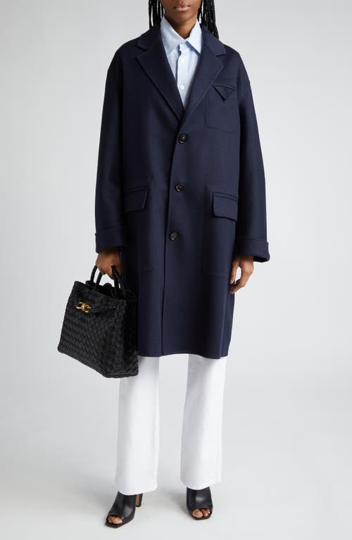 Double Face Wool & Cashmere Coat in Navy