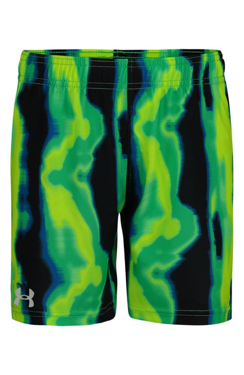 Under Armour Kids' Boost Performance Athletic Shorts Black/Green Multi at Nordstrom