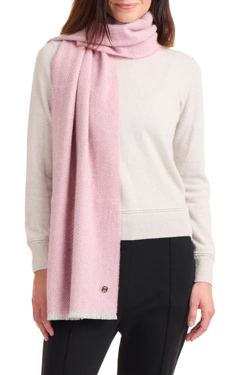 Bruno Magli Herringbone Cashmere Scarf In Pink