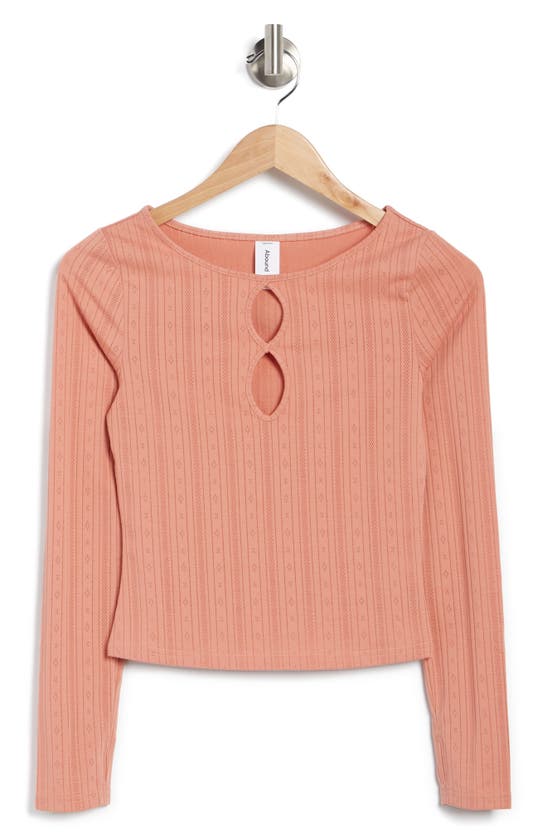 Abound Ribbed Knit Keyhole Top In Pink Dawn