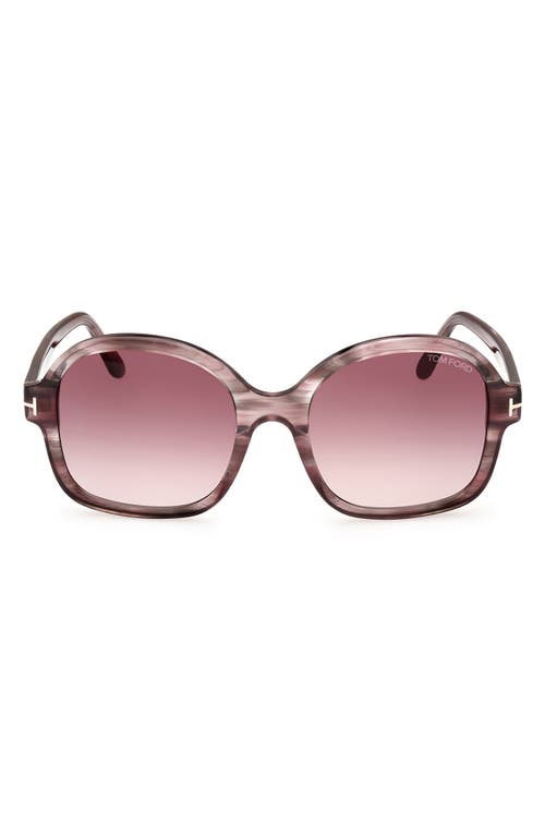 Shop Tom Ford 57mm Butterfly Sunglasses In Shiny Violet/mirror Violet