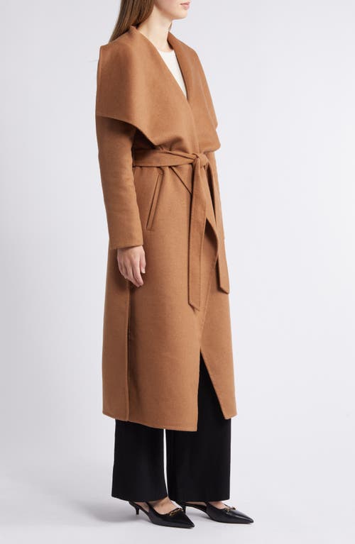 Shop Bcbg Scarlet Long Wrap Coat In Toffee