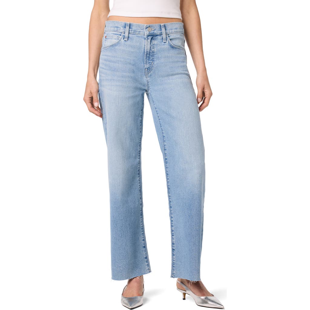 Hudson Jeans Rosalie High Waist Raw Hem Wide Leg Jeans In Alki