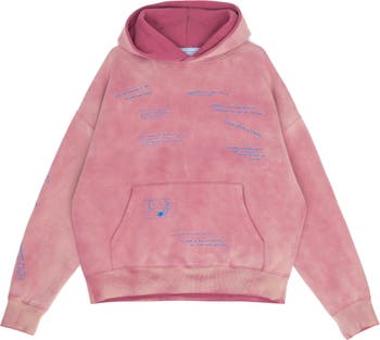 Urban Outfitters Physics Pigment Dye Hoodie Sweatshirt in Pink for Men