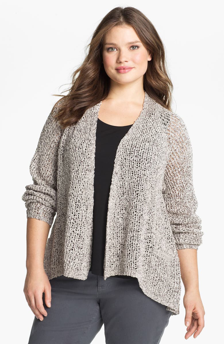 Eileen Fisher Speckled Open Knit Cardigan (Plus) | Nordstrom