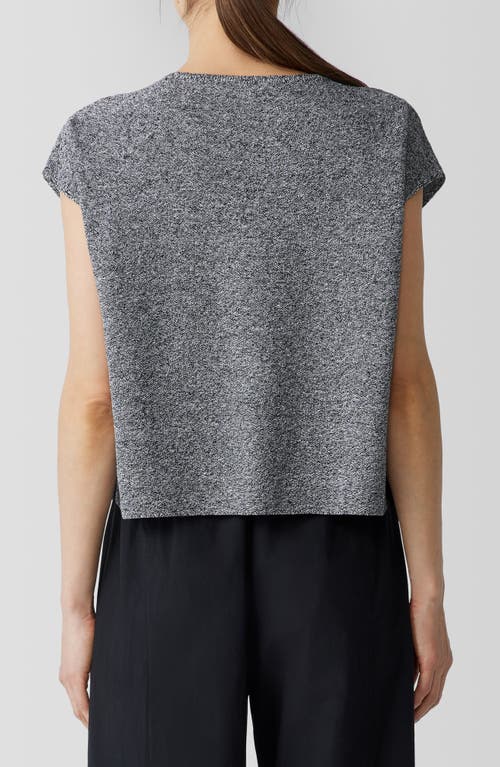 Shop Eileen Fisher Organic Linen & Organic Cotton Top In Black/white