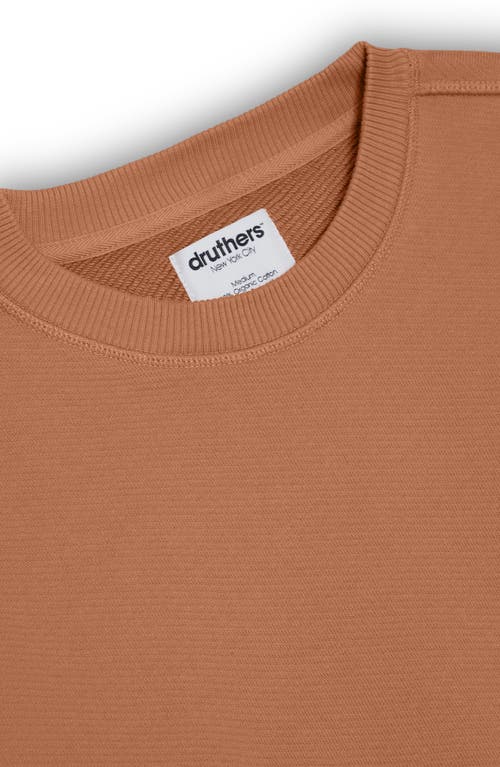 Shop Druthers Nyc Organic Cotton 685 Gsm French Terry Crewneck Sweatshirt In Hazel