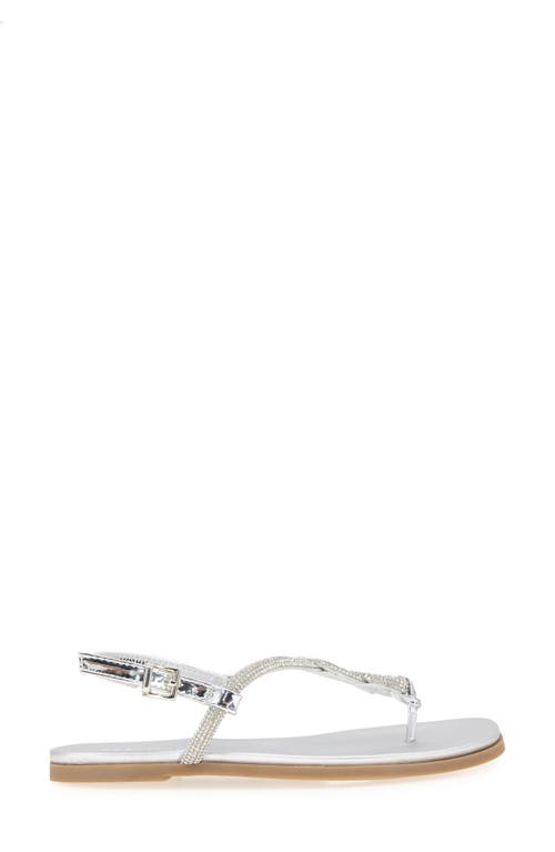 Shop Reaction Kenneth Cole Whitney Crystal Strap Flat Sandal In Silver Metallic