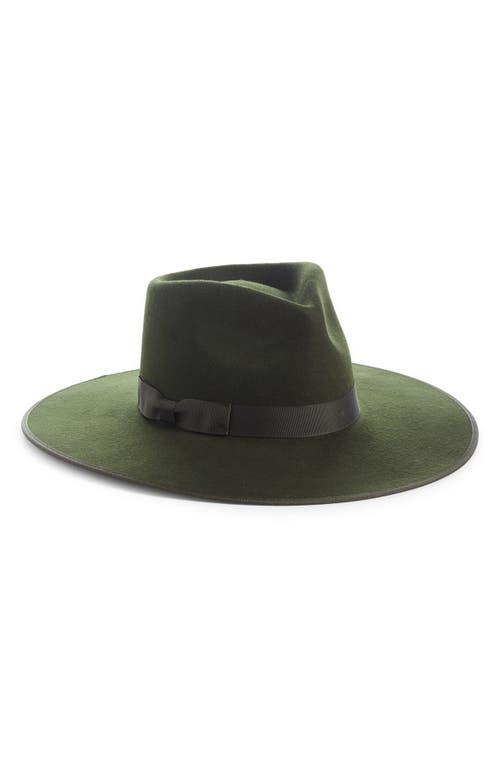 Lack of Color Forest Rancher Wool Felt Fedora in Forest Green