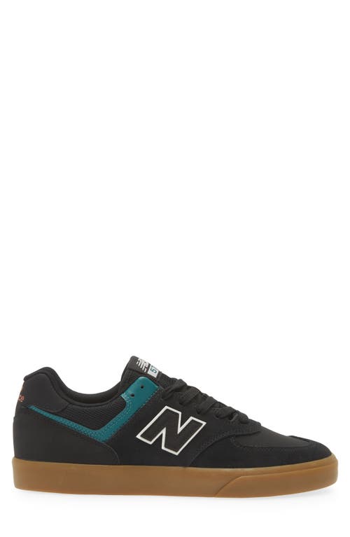 Shop New Balance 574 Skate Sneaker In Black/teal
