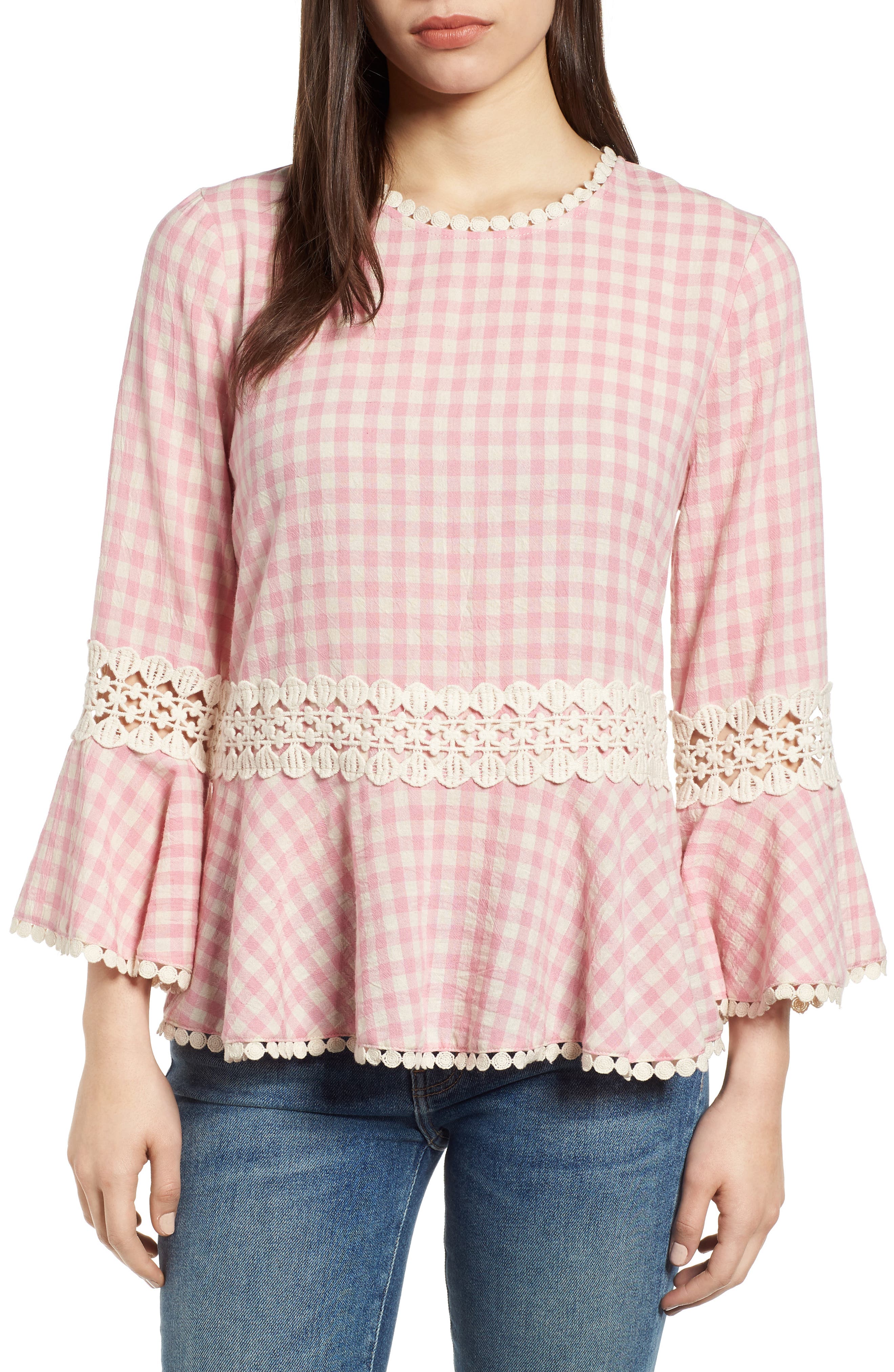 gingham peplum top