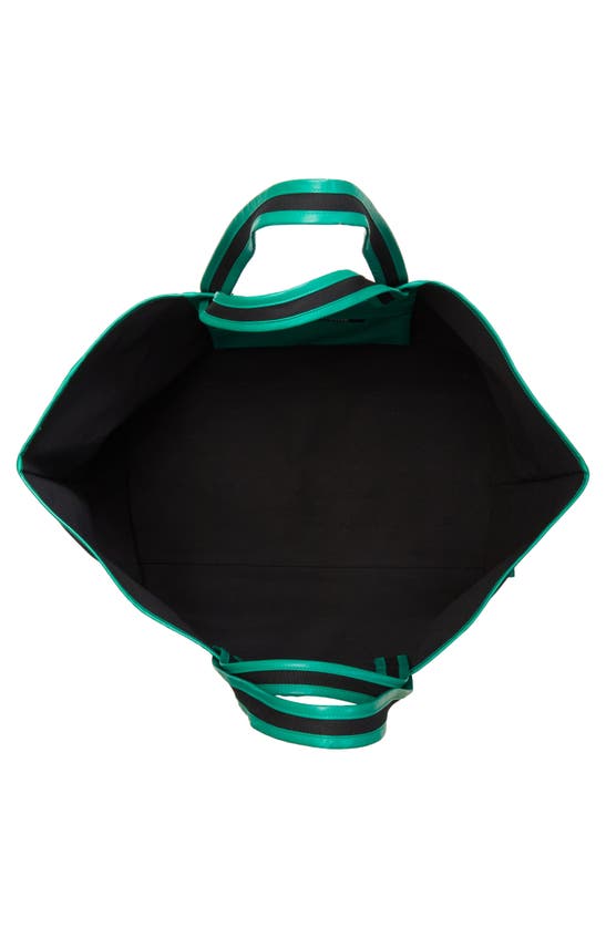 Kassl Large Contrast Trim Canvas Tote In Black / Oil Green 0175