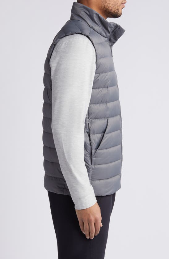 Shop Reigning Champ Water Repellent 750 Fill Power Down Vest In Carbon