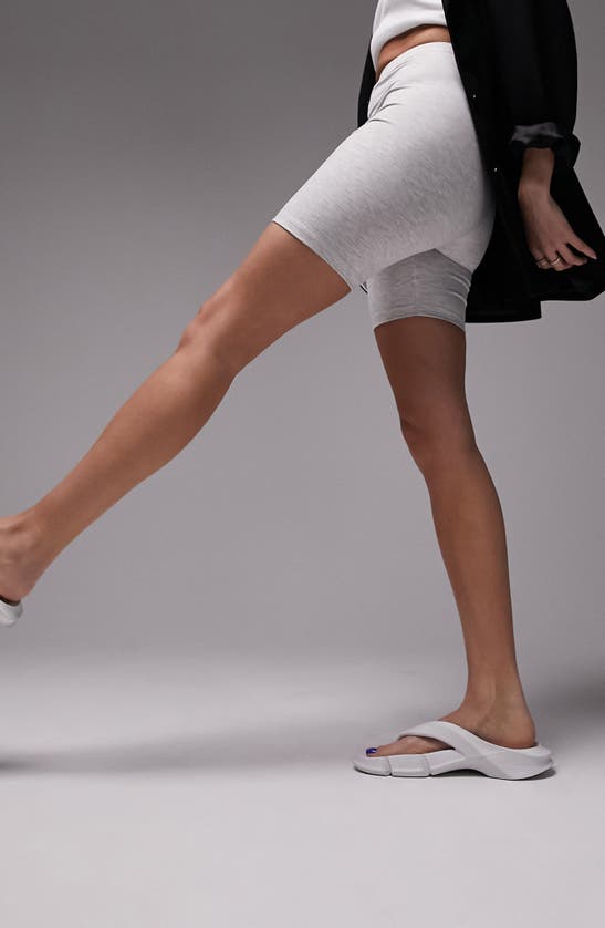 Shop Topshop Legging Shorts In Grey