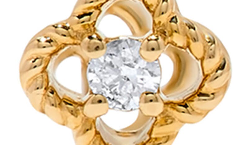 H.j. Namdar Milgrain Clover Diamond Hoop Earrings In 14k Yellow Gold