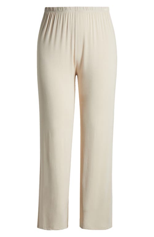 24seven Comfort Apparel Elastic Waist Stretch Flare Pants In Nude