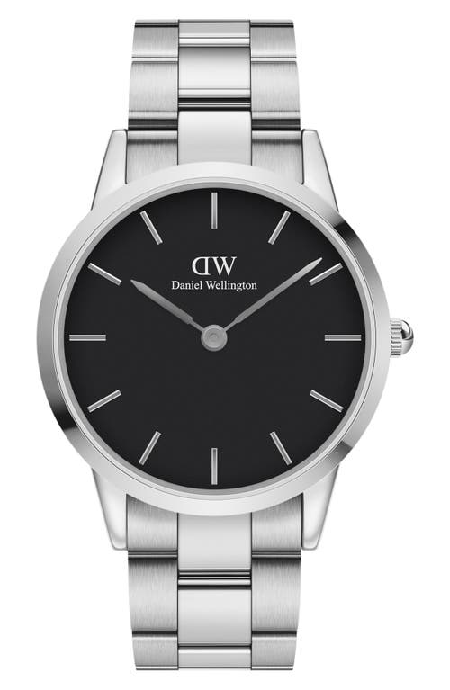 Shop Daniel Wellington Iconic Bracelet Watch, 40mm In Silver/black