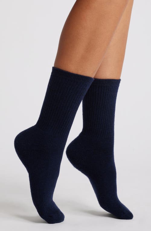 American Trench Supermerino Wool Blend Crew Socks in Navy 