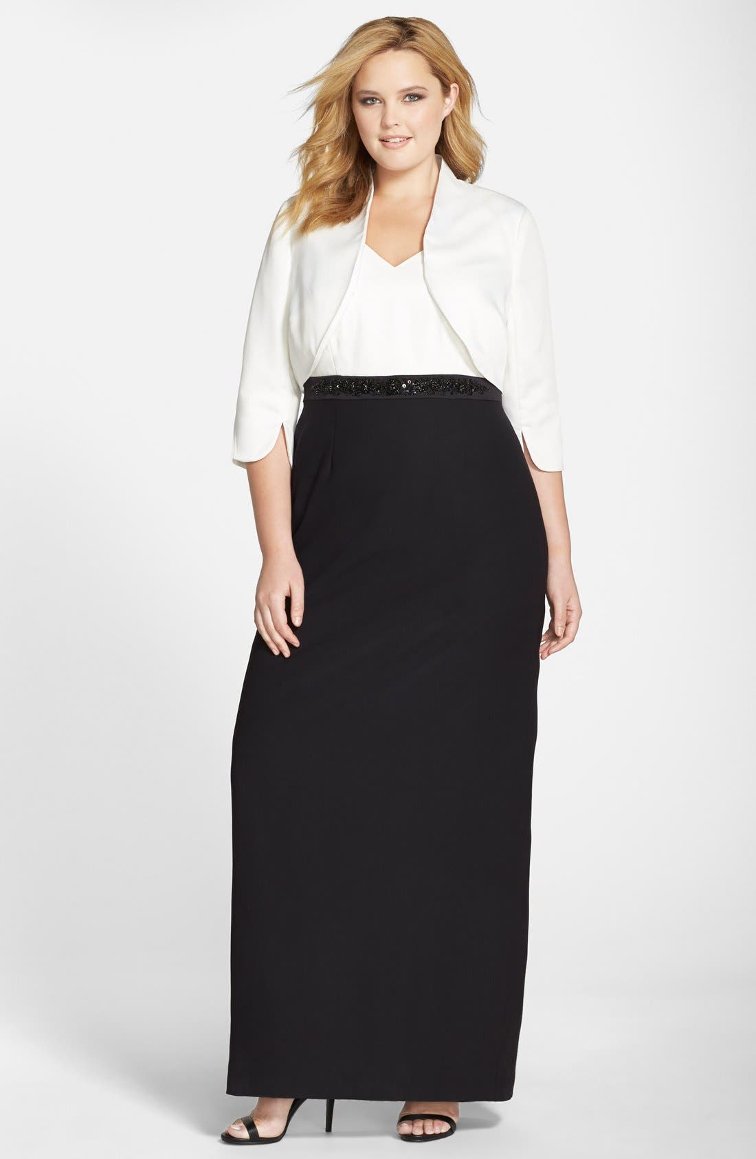 adrianna papell petite crepe colorblock jumpsuit