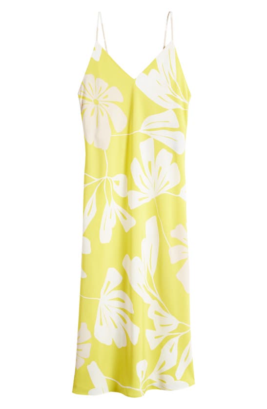 Natori Palma Floral Nightgown In Chartreuse