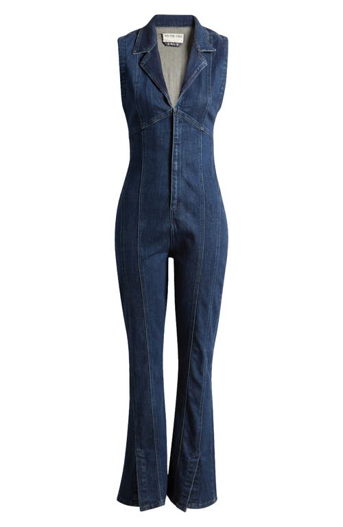 Shop Free People Ring The Alarm Denim Jumpsuit In Siren