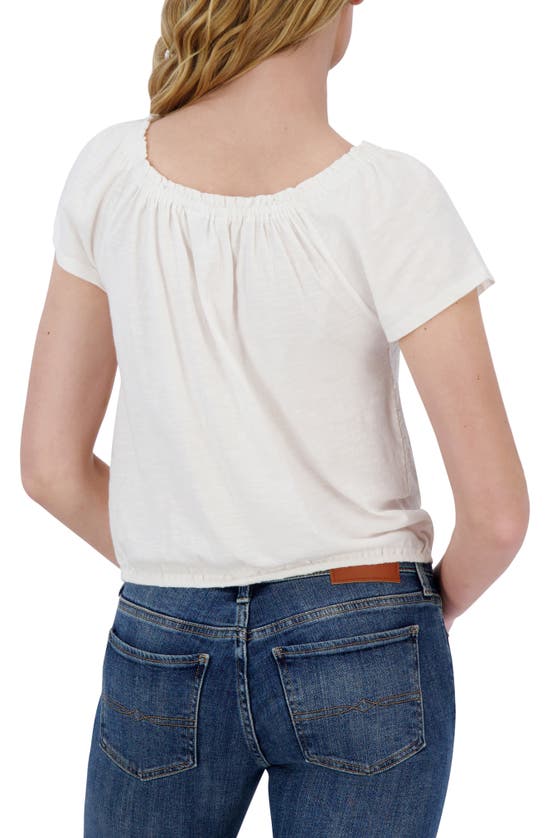 Shop Lucky Brand Lace Trim Short Sleeve Peasant Top In Marshmallow
