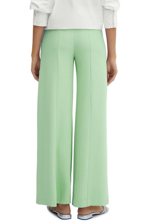 Shop Mango Pleated Wide Leg Pants In Green