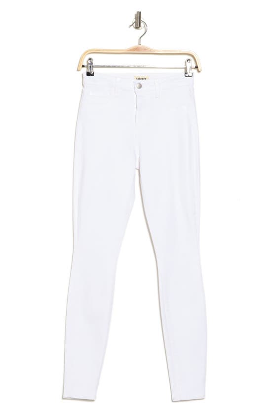 L Agence L'agence Woman Denim Cropped White Size 25 Cotton, Elastane In Blanc Coated