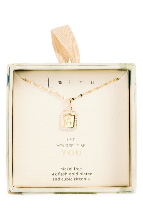 Leith Initial Pendant Necklace In A- Clear- Gold