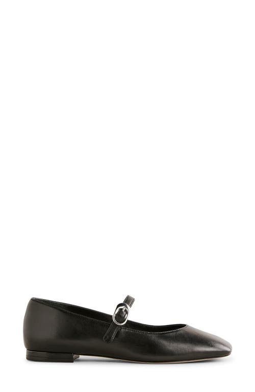 Reformation Melissa Mary Jane Flat In Black Leather