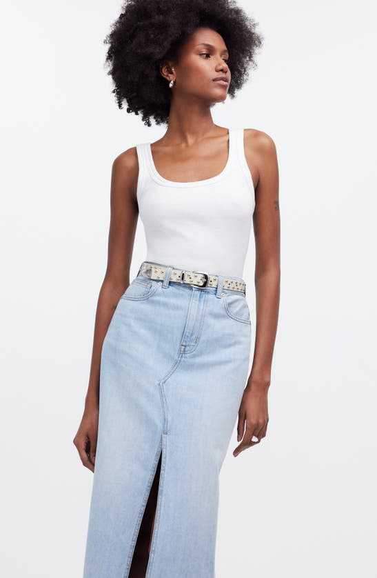 Shop Madewell The Rilee Denim Midi Skirt In Fitzgerald Wash