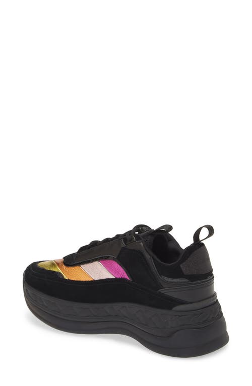 Kurt Geiger Kensington Pump Eagle-embellished Leather Low-top Trainers In Black Multi
