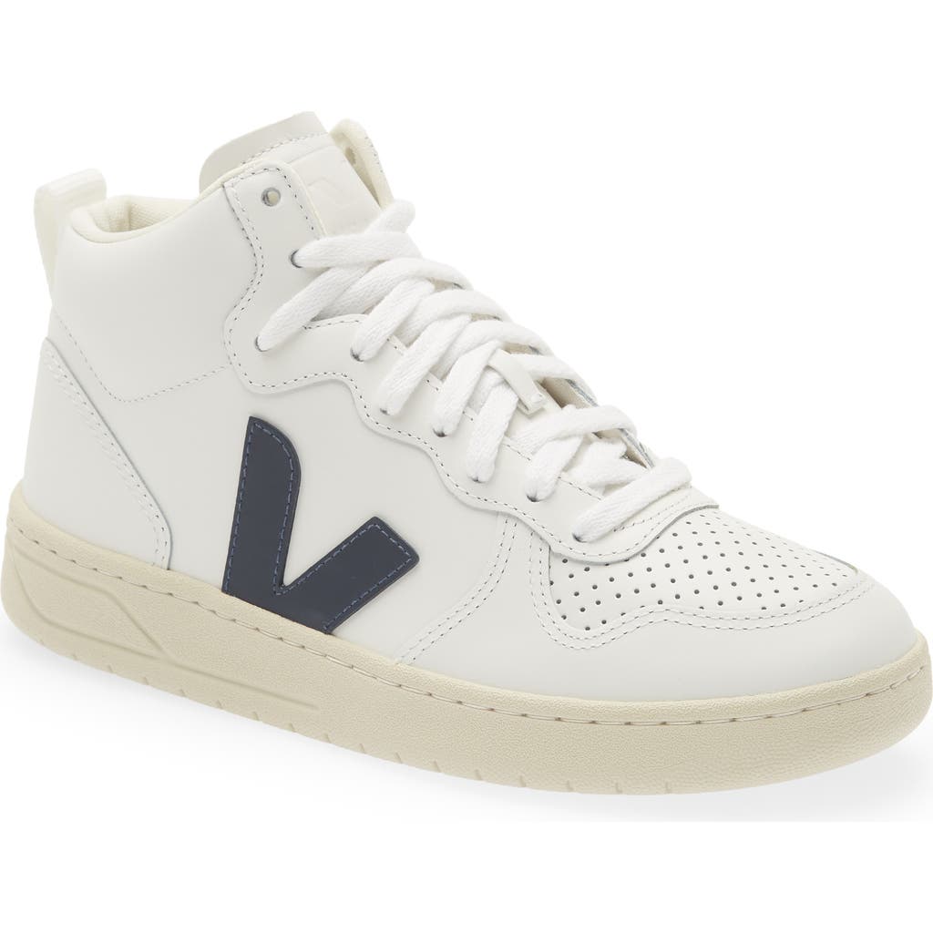 Veja V-15 Mid Sneaker In Extra-white Nautico
