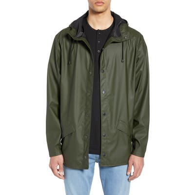 Rains Lightweight Hooded Rain Jacket, Green