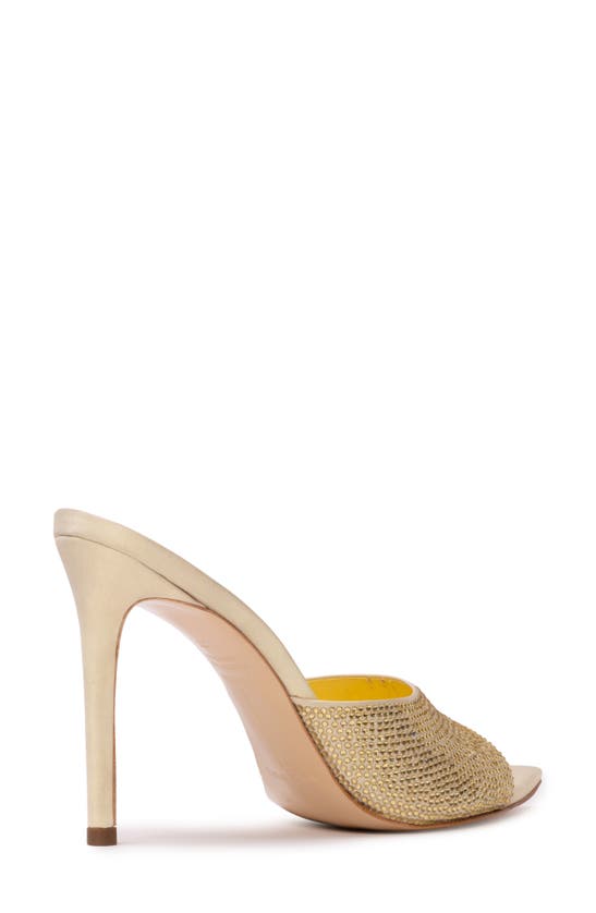 Black Suede Studio Bella Pointed Toe Slide Sandal In French Vanilla Satin