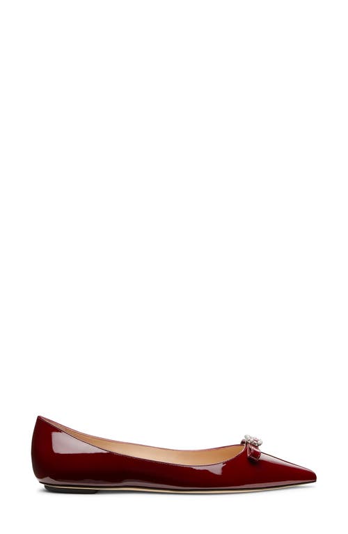 Shop Stuart Weitzman Diana Bow Pointed Toe Flat In Rosewood