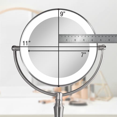 Zadro Makeup Mirror With Light And 10x/1x Magnifications And Usb Charging Port In Satin Nickel