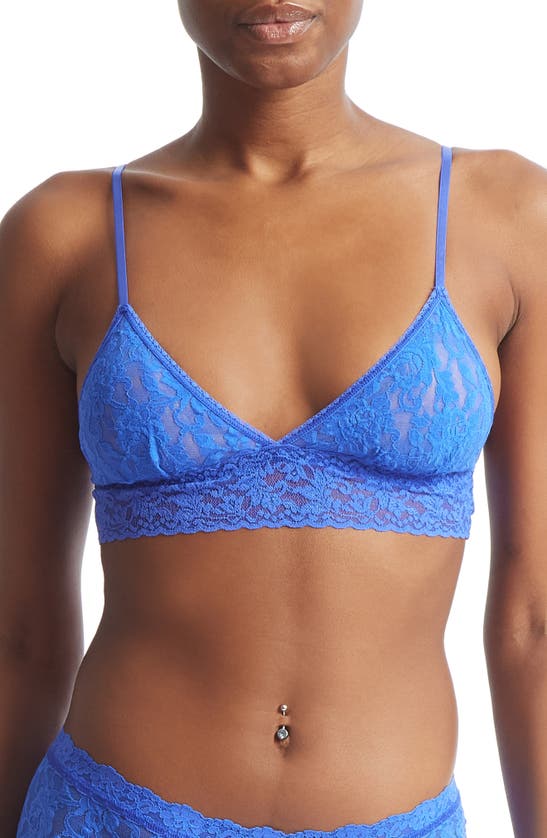 Signature Lace Padded Triangle Bralette Deep Waters Blue