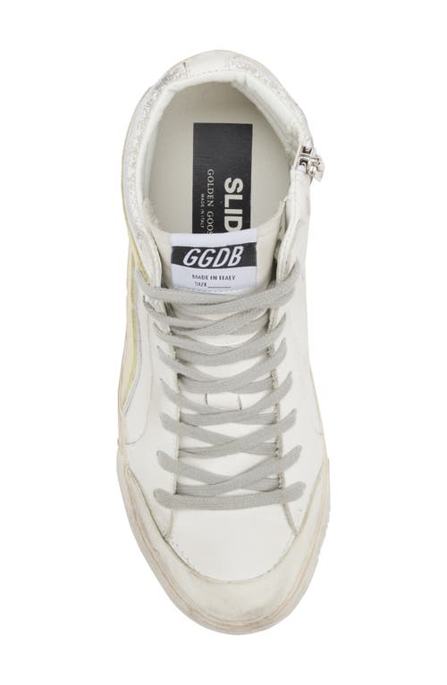 Golden Goose Slide High Top Sneaker In White/yellow