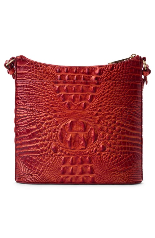 Shop Brahmin Katie Croc Embossed Leather Crossbody Bag In Radiant Red